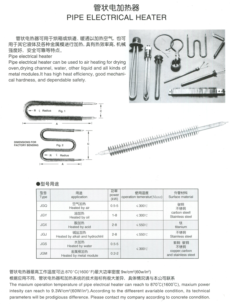 管狀電加熱器